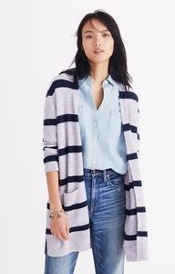 Madewell Kent Open Cardigan Sweater in Stripes